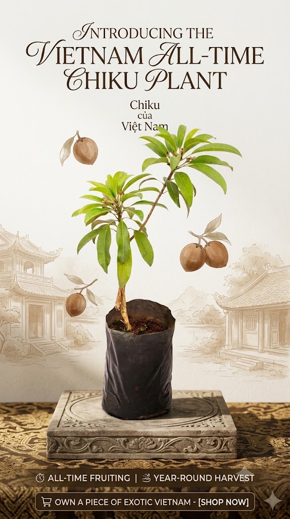Vietnam All Time Chiku Plant – Year-Round High Yield, Fast Growing & Sweet Sapota Variety