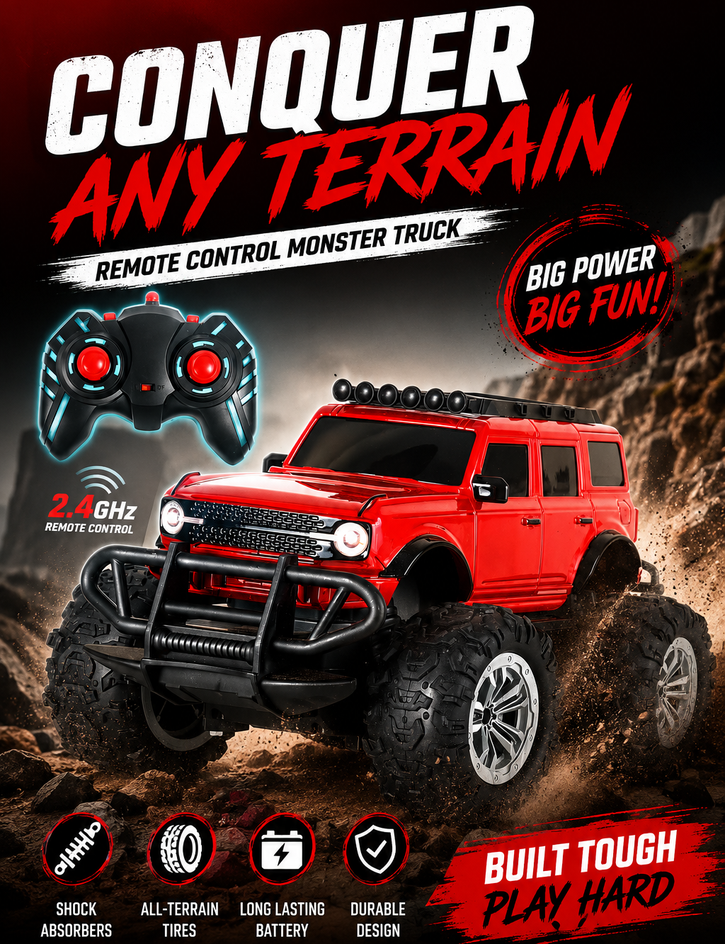 NitroFlash V8 Remote Control Car – High-Speed 4WD Racing & Drift Car for Kids