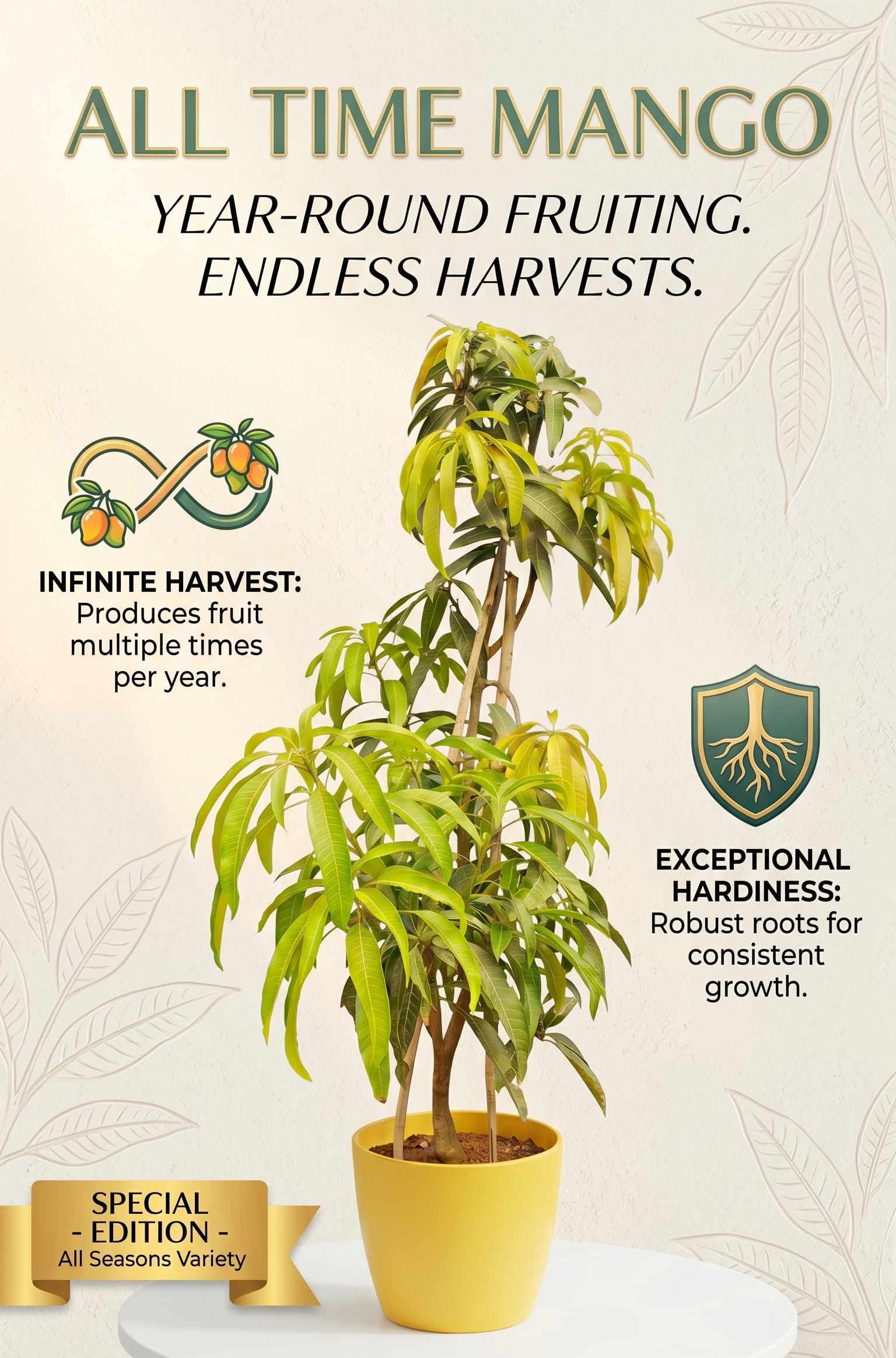 All Time Mango Plant / Fruit – Year-Round Bearing Hybrid Mango Variety (High Yield Exotic Mango)