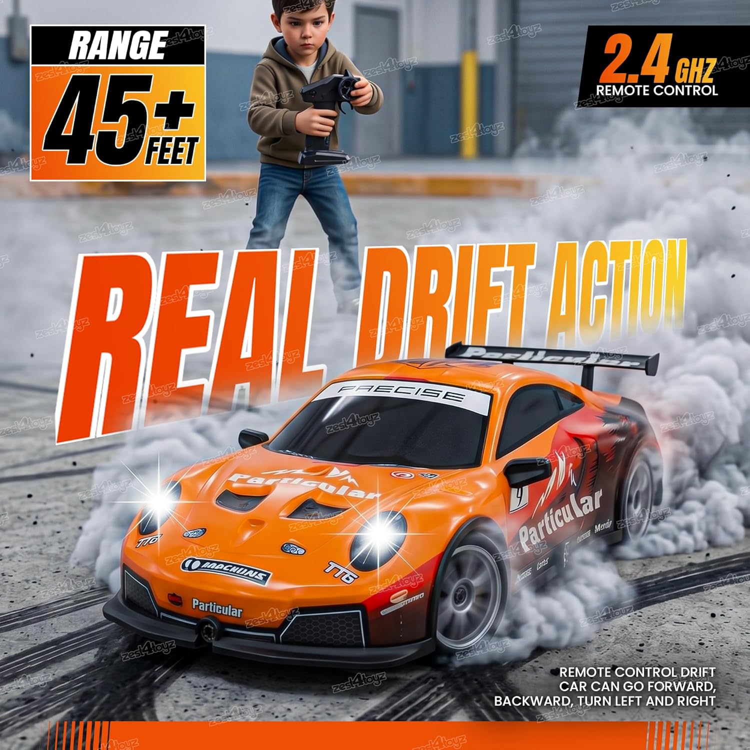 360° Drift Mini RC Car with LED Lights, Rechargeable Battery & High-Speed Control