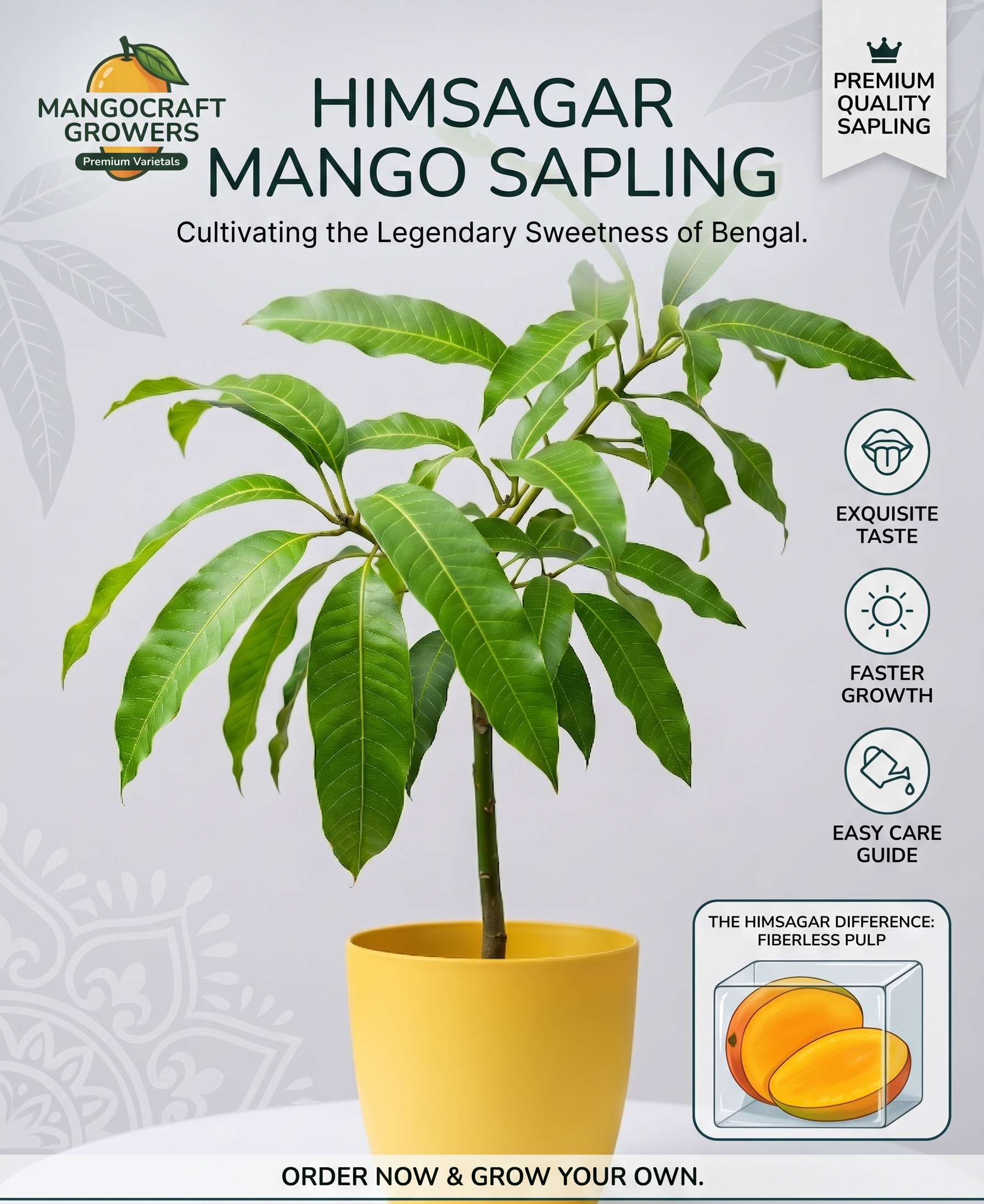 Himsagar Mango – Ultra Sweet, Fiberless Premium Mango from West Bengal (Seasonal Fruit)