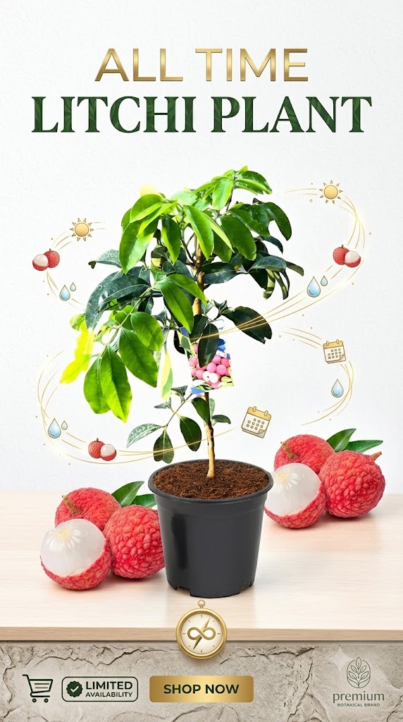 All Time Litchi Plant – High Yield Evergreen Hybrid Litchi (Sweet & Juicy Fruit Variety)