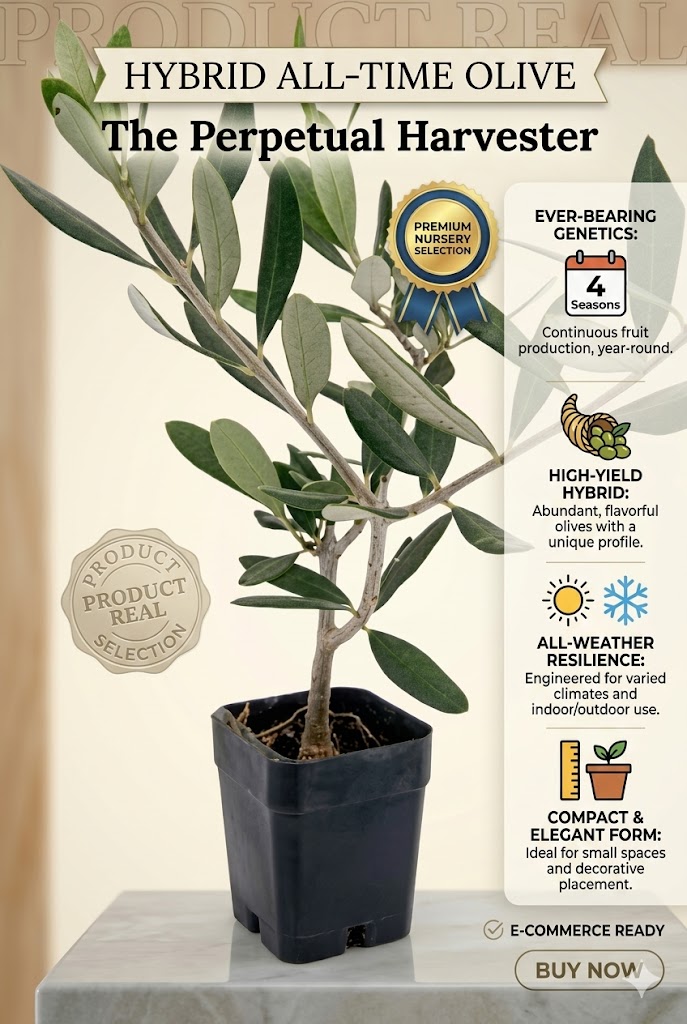 Hybrid All Time Olive Live Plant | Multi-Season Fruiting Olive Tree | Healthy Fruit Plant for Home Garden, Balcony & Terrace