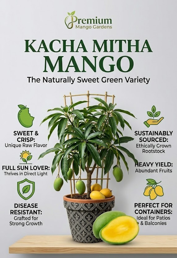 Kacha Mitha Mango – Fresh Raw Green Mango (Sweet & Tangy Taste) Premium Seasonal Fruit